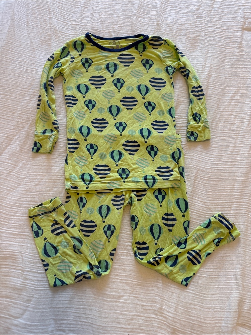 Kickee Kids Lime Green Hot Air Balloon Pajama Set
